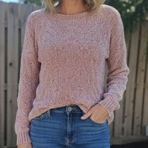 NEW Mohito Dusty Pink Lightweight Knit Sweater  Size XS Crew Neckline